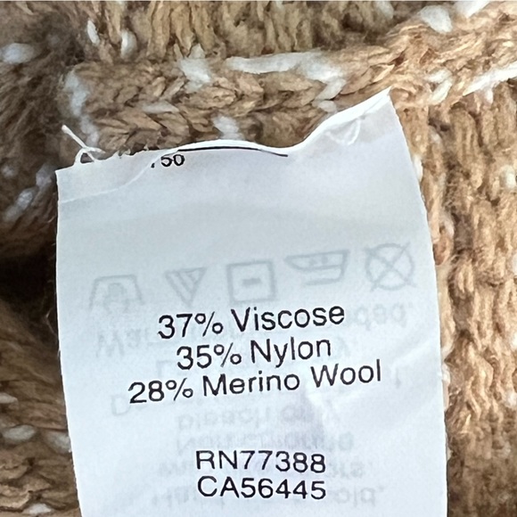 J. Crew Women’s Camel & Ivory Merino Wool Blend Sweater XXL NWT - Picture 9 of 12